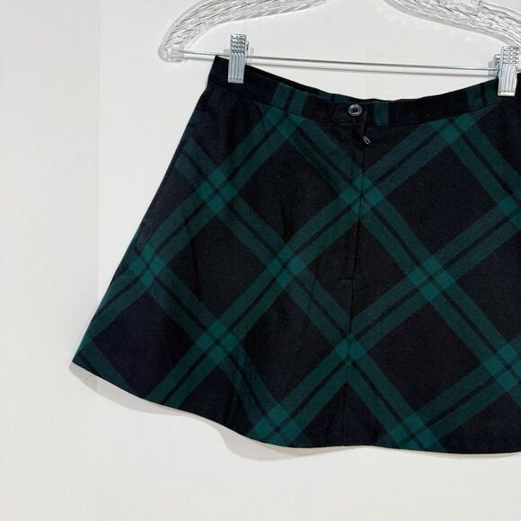 Silence + Noise UO Cher  Green Plaid Mini Skirt~Size 6/ Small - Picture 10 of 16